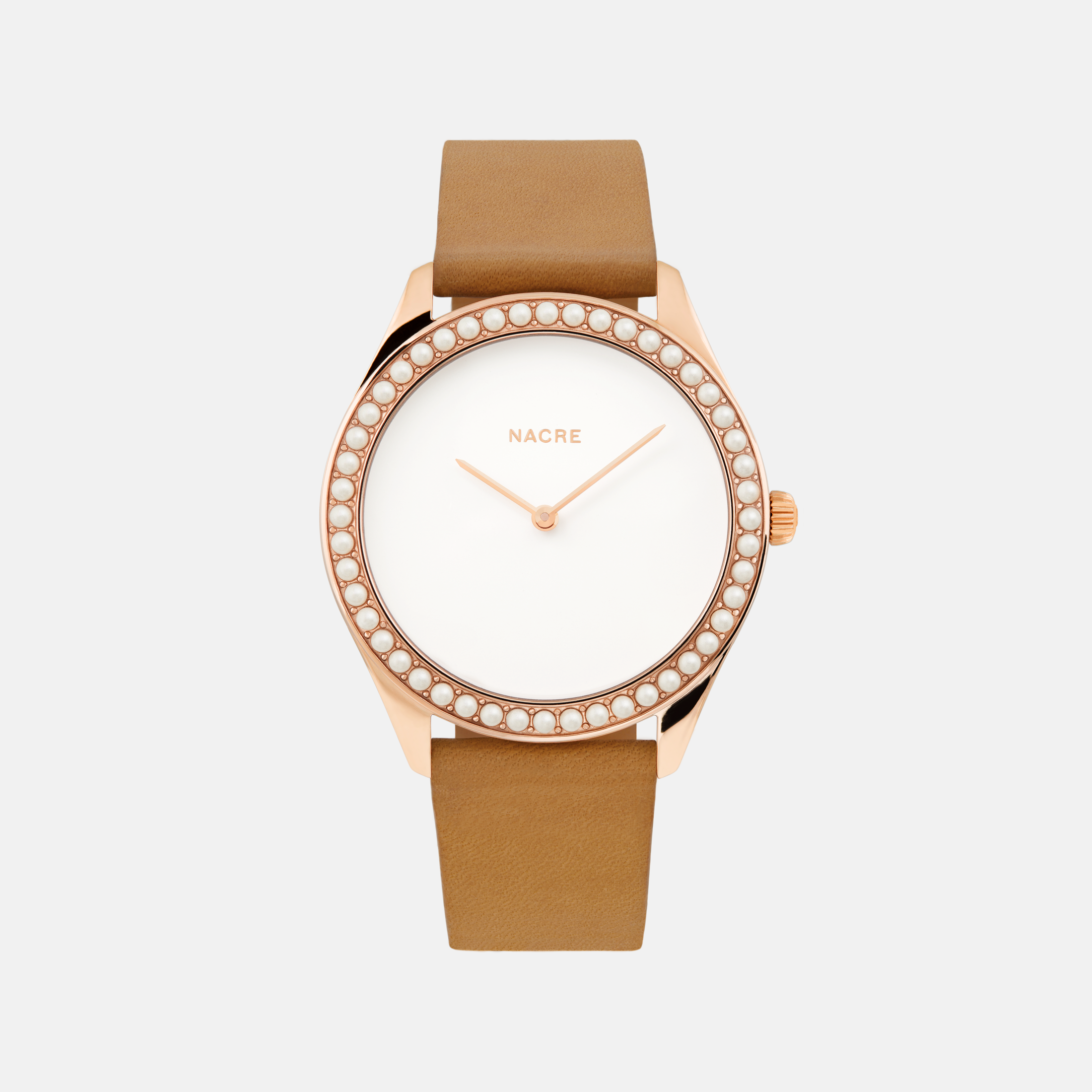 Lune 48 - Rose Gold - Natural Leather